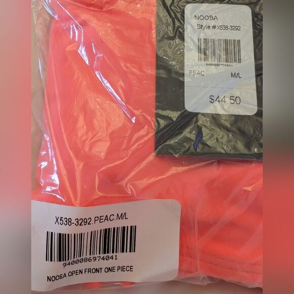 Noosa Orange Halter One-Piece Swimsuit Cutout High-Cut NWT - Picture 5 of 6